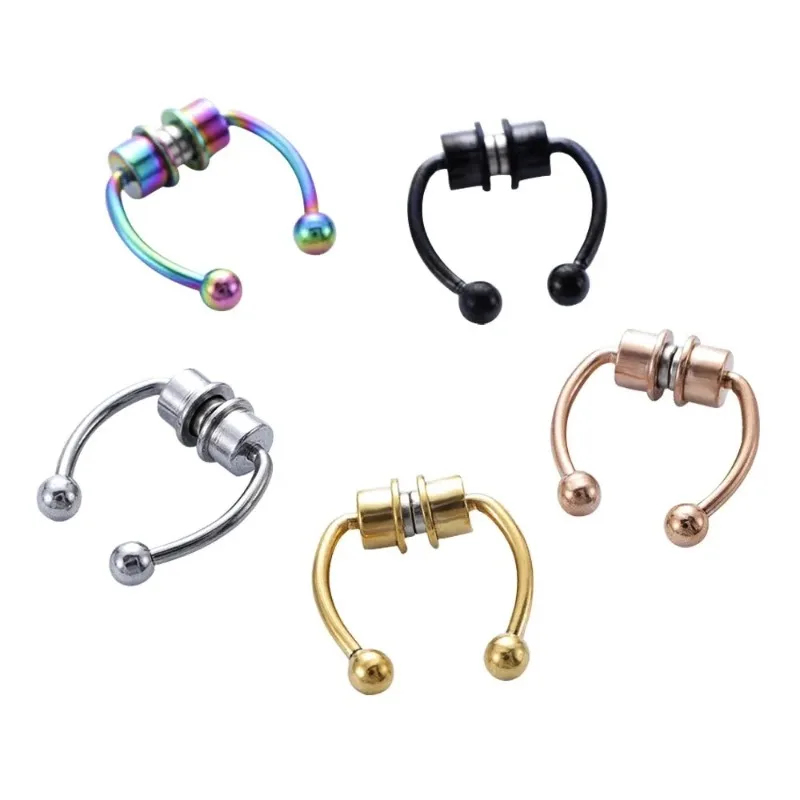Body Jewelry And Piercing - 1/2/3Pcs 가짜 자석 코 링, 가짜