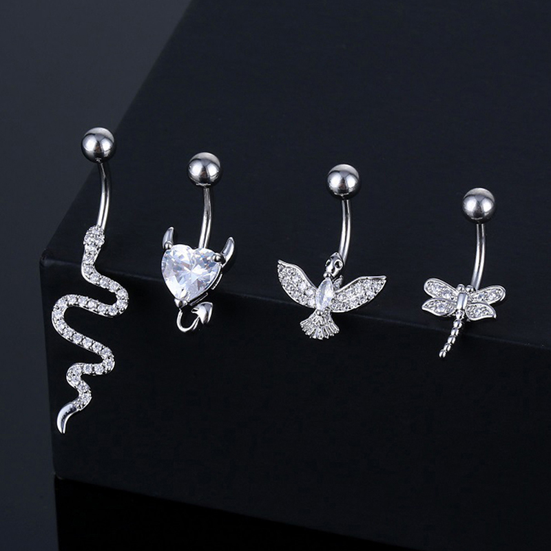 Body Jewelry Barbell - 크리스탈 배꼽 링 동물 모양 배꼽