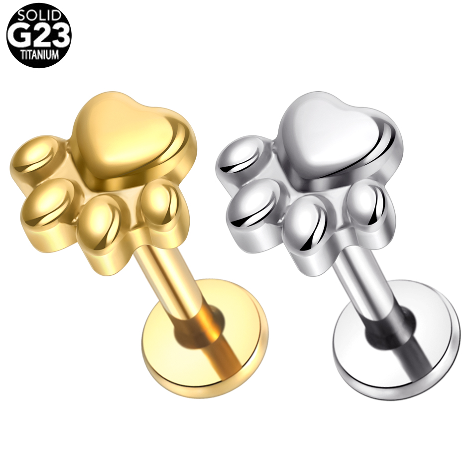 Body Jewelry Implant Grade Titanium - 임플란트 등급 티타늄 강아지 발 프린트