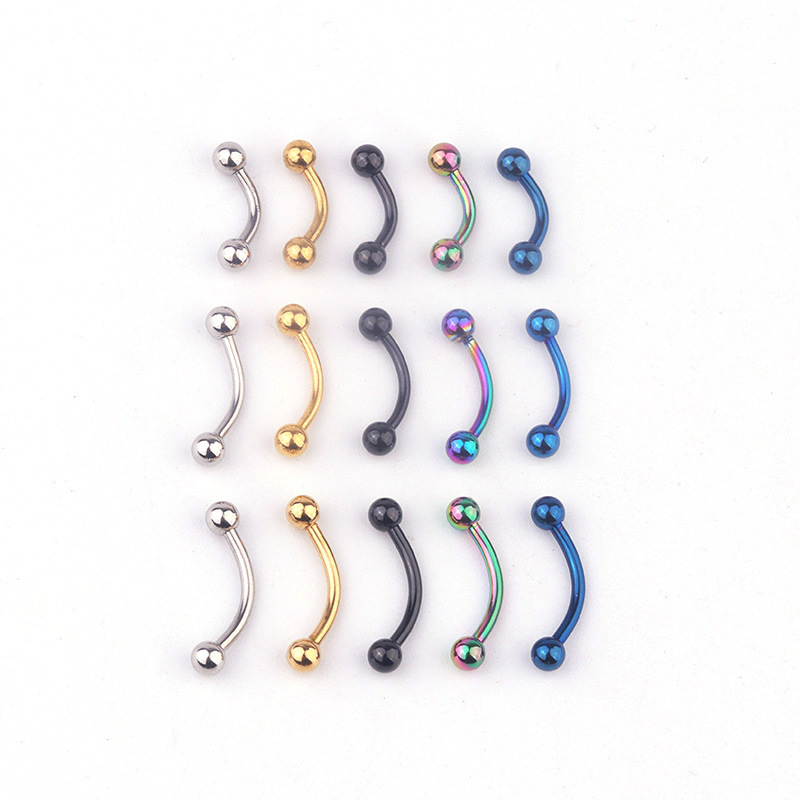 Body Jewelry Barbell - 5개/세트 16G 316L 스테인리스 스틸 곡선형