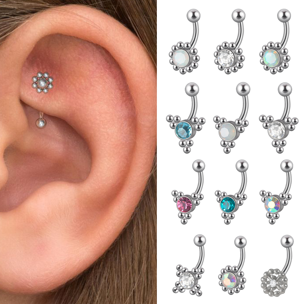 Body Jewelry Barbell - 1PC G23 티타늄 16G 크리스탈 루크