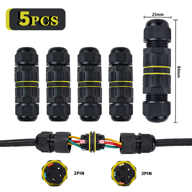 Threadless Push Pin - 5PCS IP68 방수 퀵 와이어 커넥터