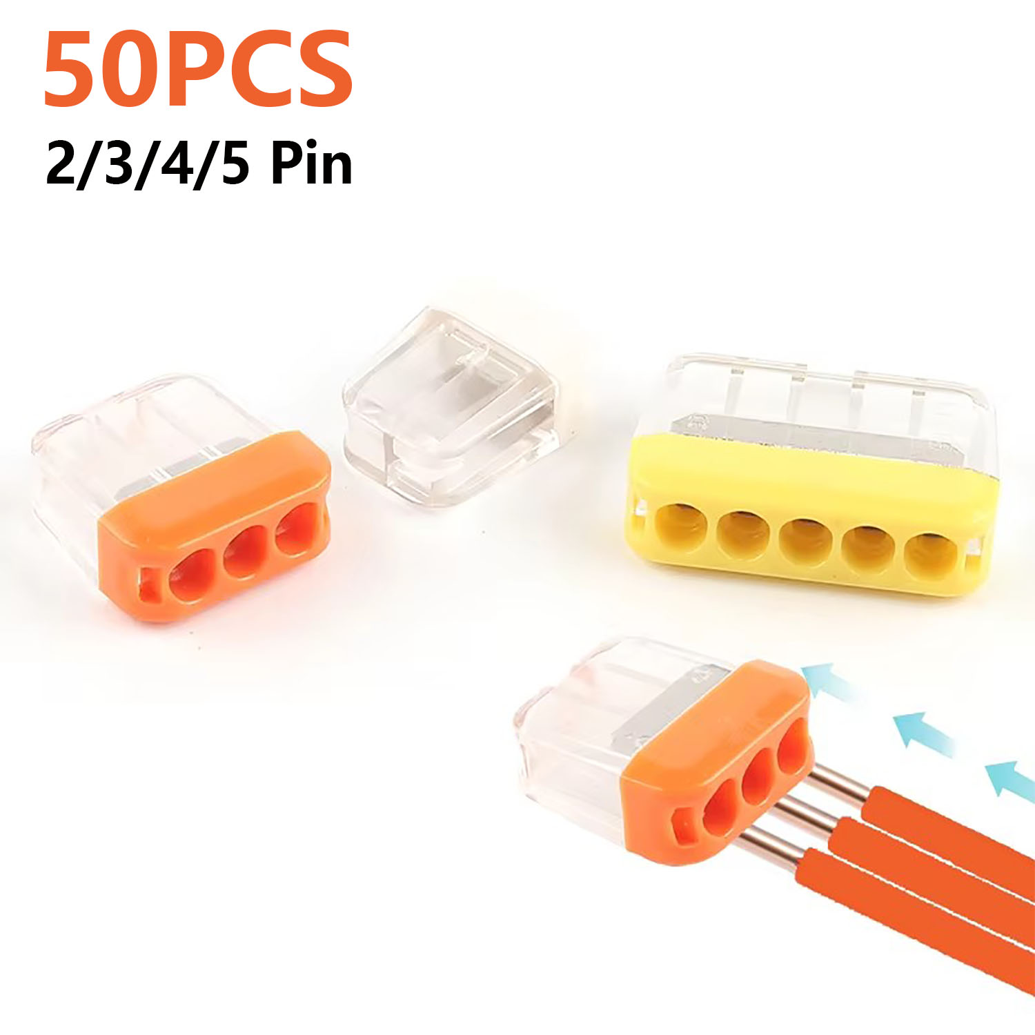 Threadless Push Pin - 50PCS 2/3/4/5 핀 빠르고 간편한 와이어