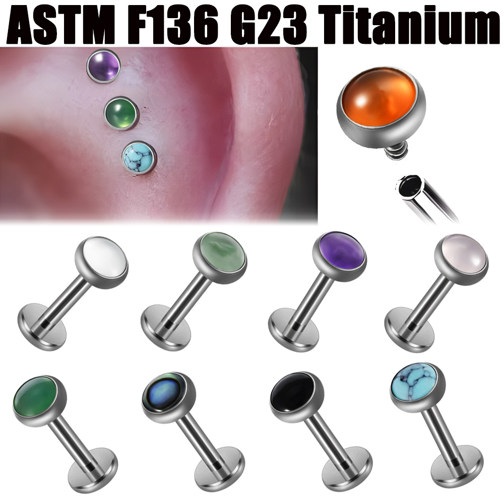 Tragus Flat Back - 1PC 16g G23 티타늄 크리스탈 &