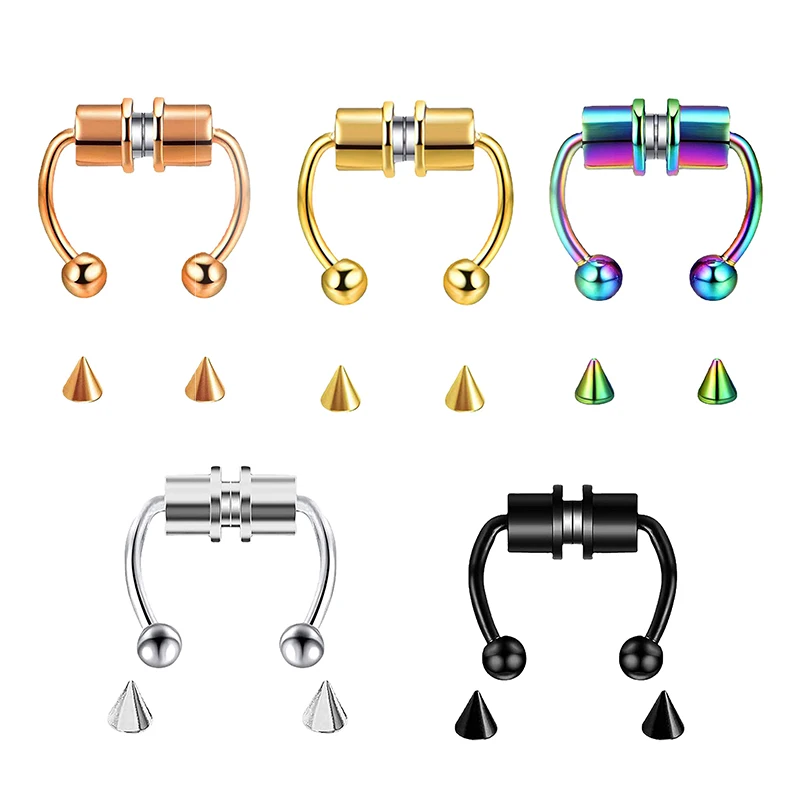 Body Jewelry And Piercing - 가짜 피어싱 코 링 후프 Septum
