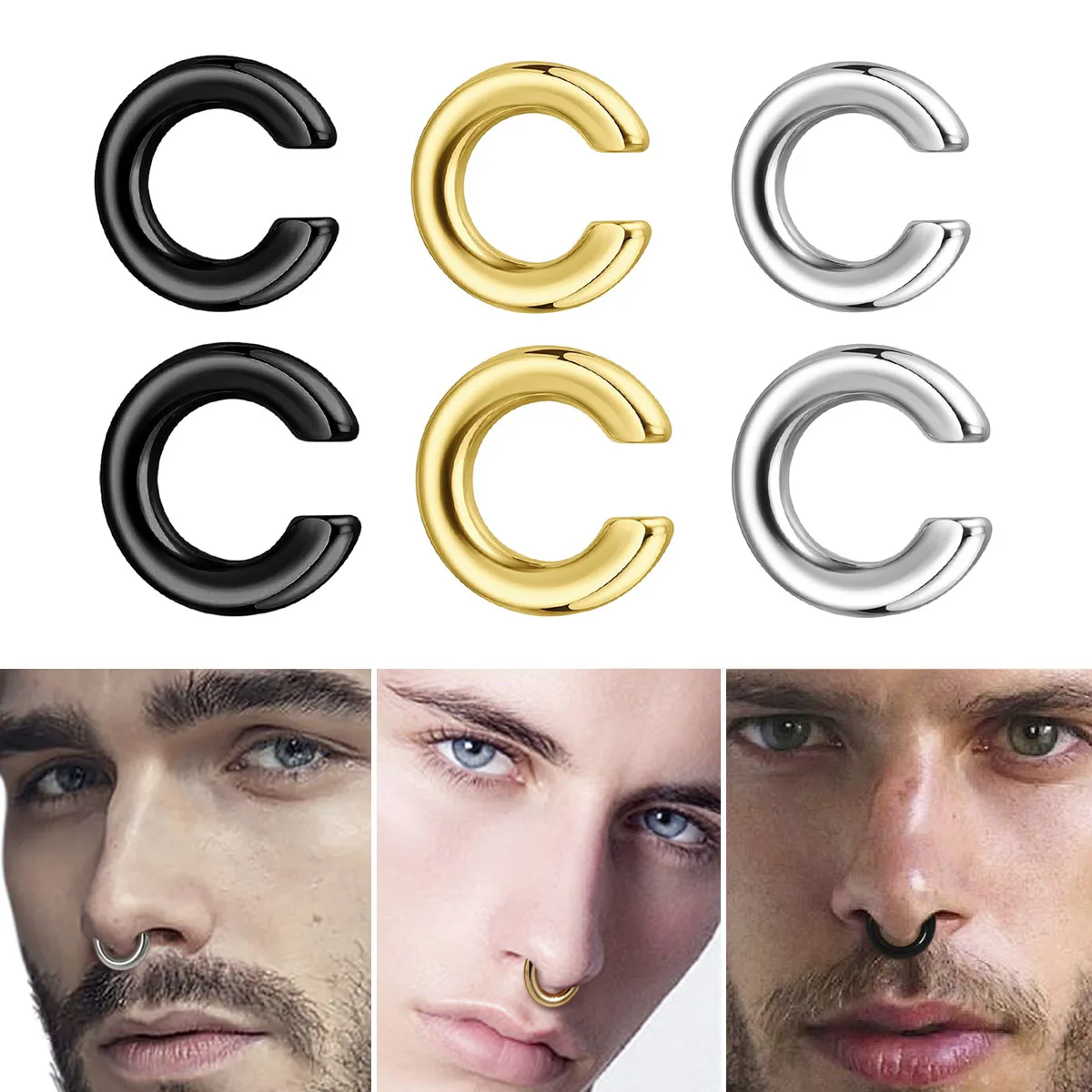 Body Jewelry And Earrings - 1개 과장된 C형 비피어싱 코링 가짜
