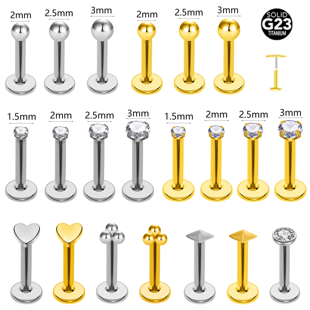 Tragus Flat Back - ASTM F136 G23 티타늄 볼 Tragus