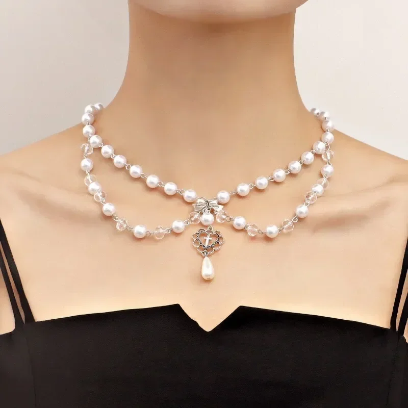 펑크 십자가 펜던트 목걸이 고딕 십자가 계층화 된 체인 - Body Jewelry Goth 리뷰 및 가격