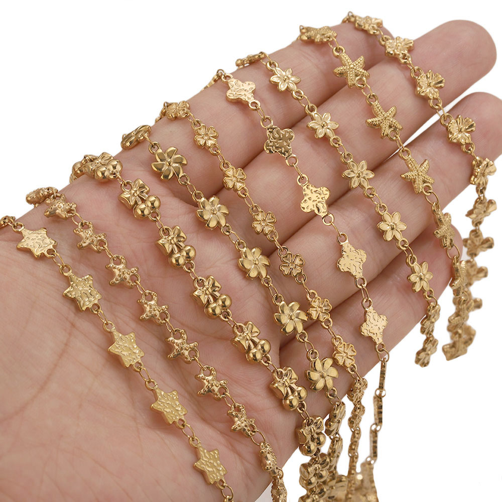 1미터 스테인리스 스틸 꽃별 모양 링크 케이블 체인 D - Body Chain Jewelry 리뷰 및 가격