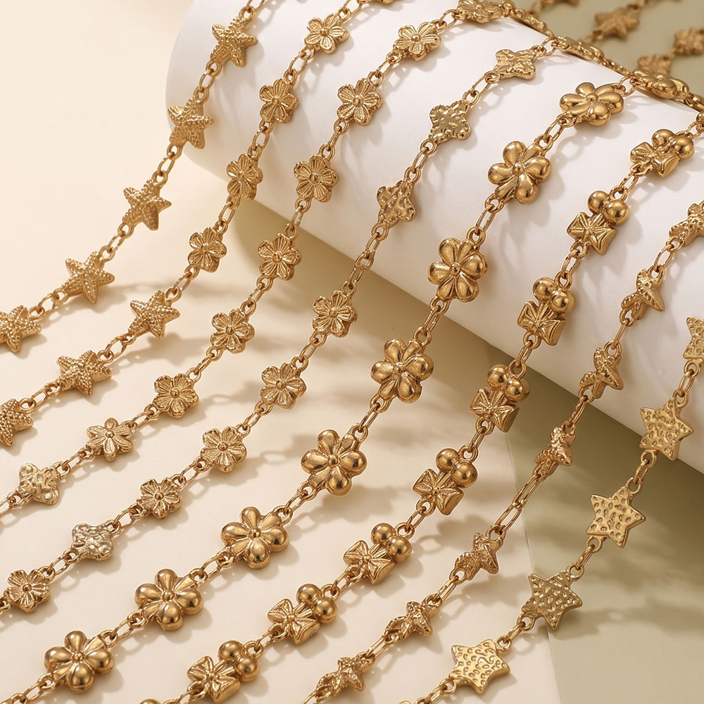 1미터 스테인리스 스틸 꽃별 모양 링크 케이블 체인 D - Body Chain Jewelry 리뷰 및 가격