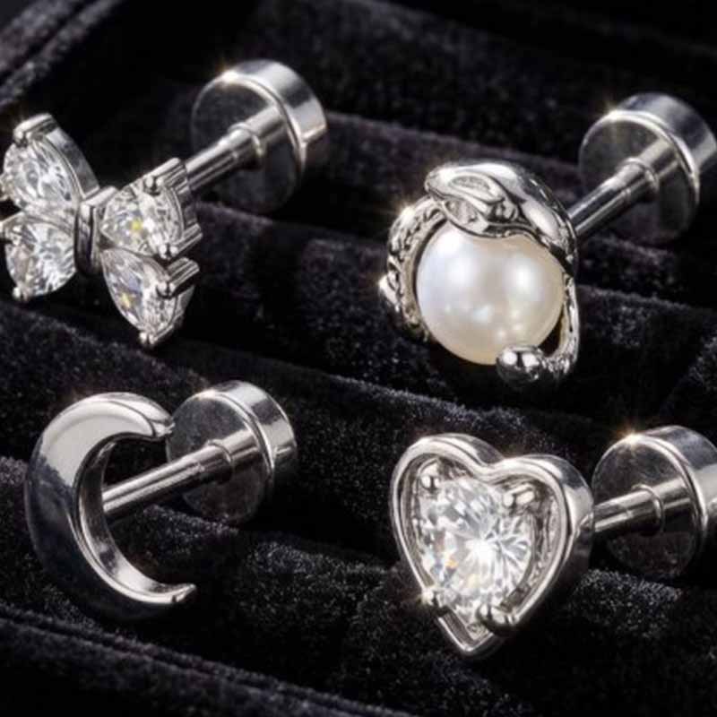 1PC 저자극성 연골 귀걸이 여성용 스테인리스 스틸 크 - Tragus Flat Back 리뷰 및 가격