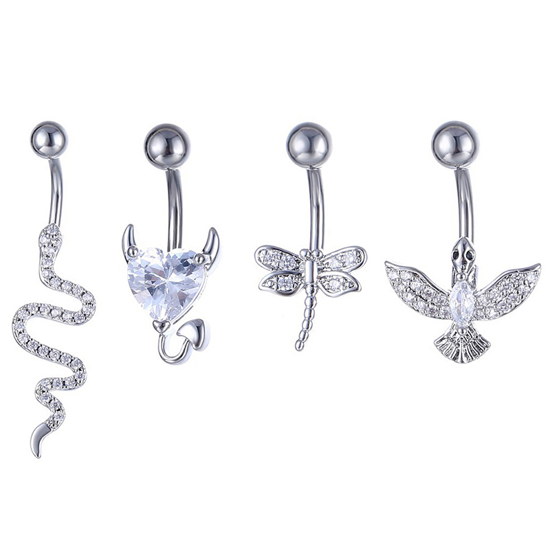 크리스탈 배꼽 링 동물 모양 배꼽 피어싱 스테인레스 스 - Body Jewelry Barbell 리뷰 및 가격