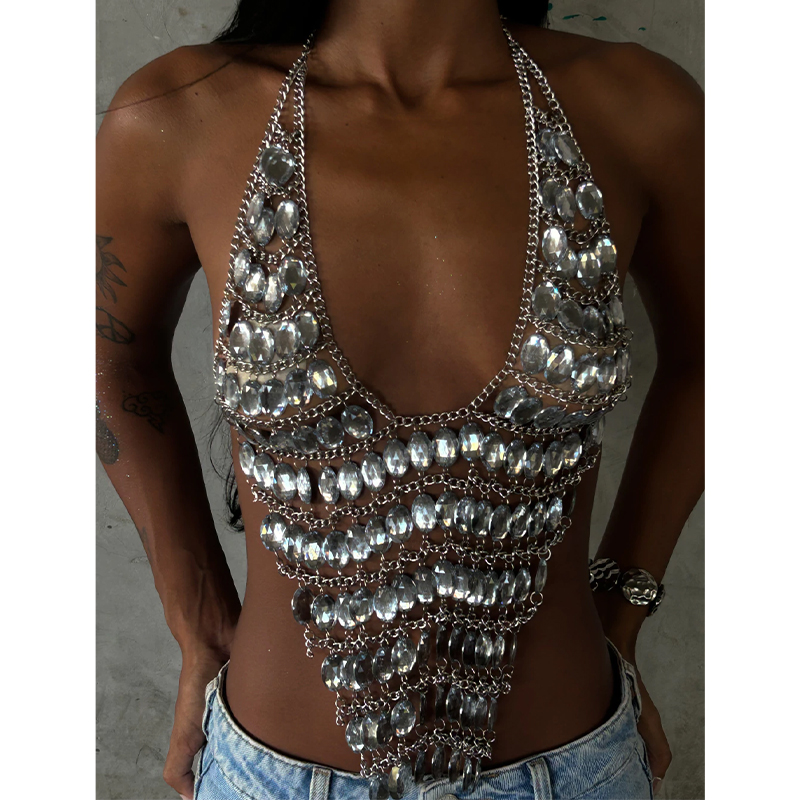 수제 백리스 라인스톤 스테이트먼트 크롭 브라탑 젬스톤  - Body Jewelry Bulk 리뷰 및 가격