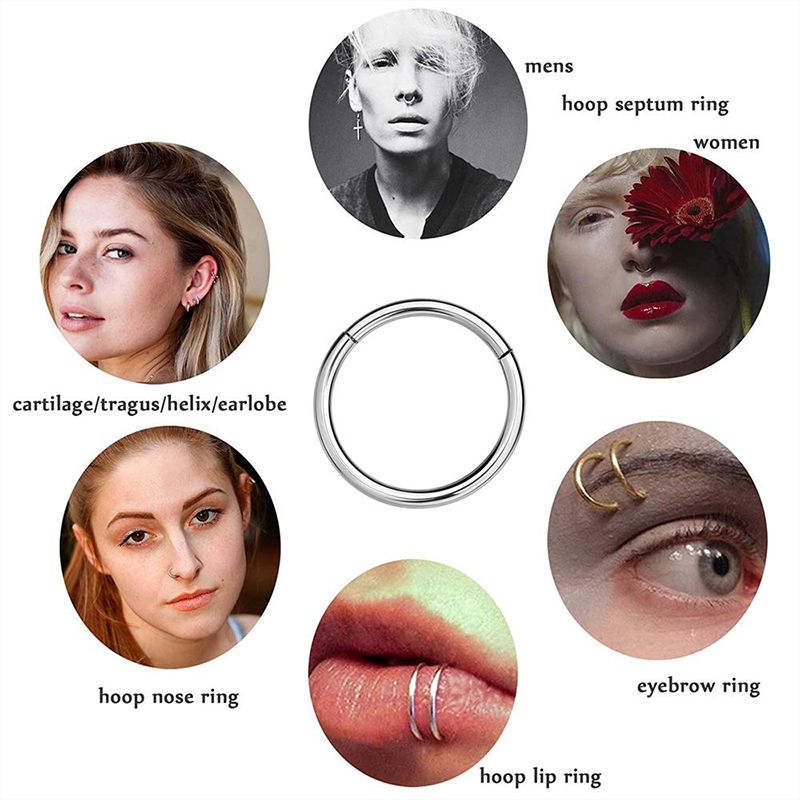 16G 316L 수술용 스틸 힌지 클리커 코/격막 링, - Body Jewelry And Earrings 리뷰 및 가격