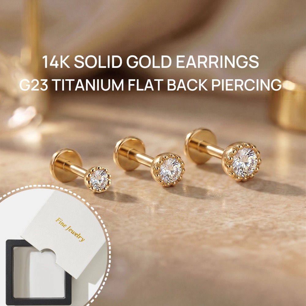 DIeSchein 14K 순금 여성용 피어싱 귀걸이,  - Tragus Flat Back 리뷰 및 가격