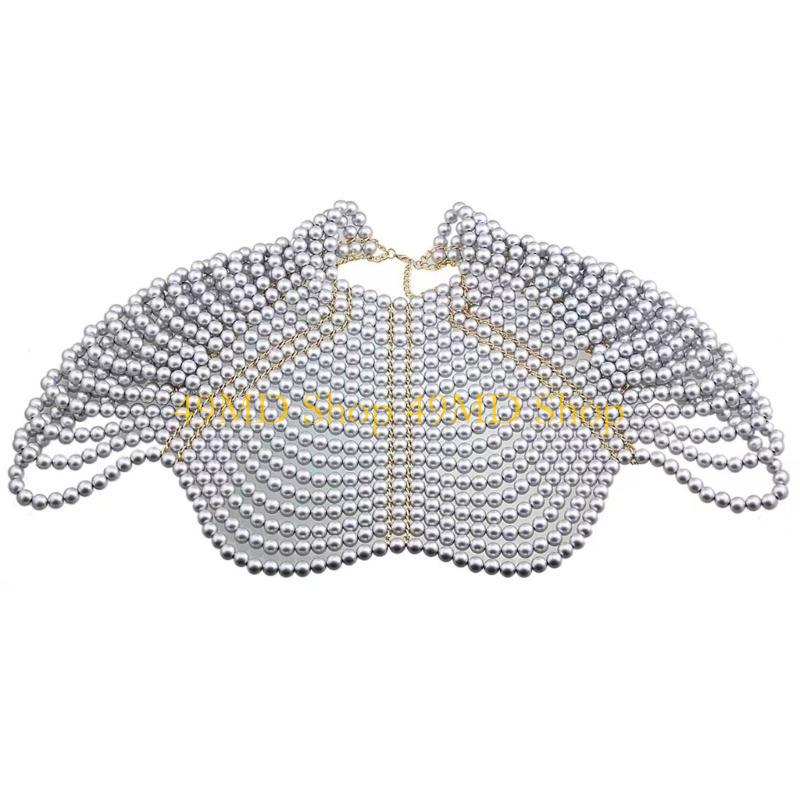 49MD 우아한 여성 목도리 멀티 레이어 파란색 가슴  - Body Chain Jewelry 리뷰 및 가격
