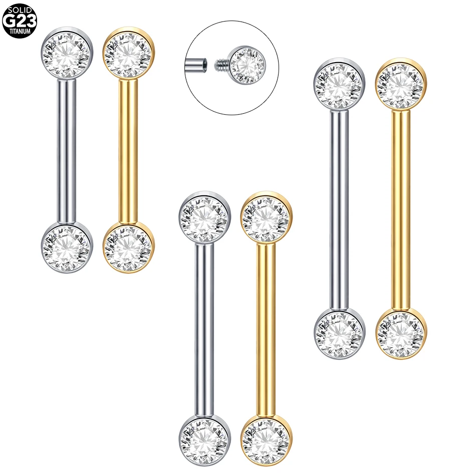 임플란트 등급 티타늄 내부 나사산 젖꼭지 바벨, CZ  - Body Jewelry Implant Grade Titanium 리뷰 및 가격