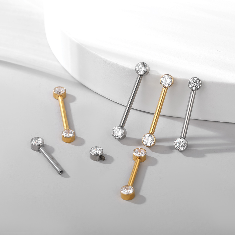임플란트 등급 티타늄 내부 나사산 젖꼭지 바벨, CZ  - Body Jewelry Implant Grade Titanium 리뷰 및 가격