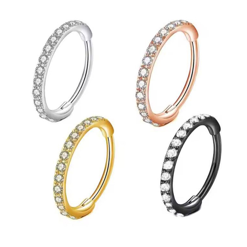 16G 투명 CZ 코링 후프 316L 수술용 스틸 심리 - Body Jewelry And Earrings 리뷰 및 가격