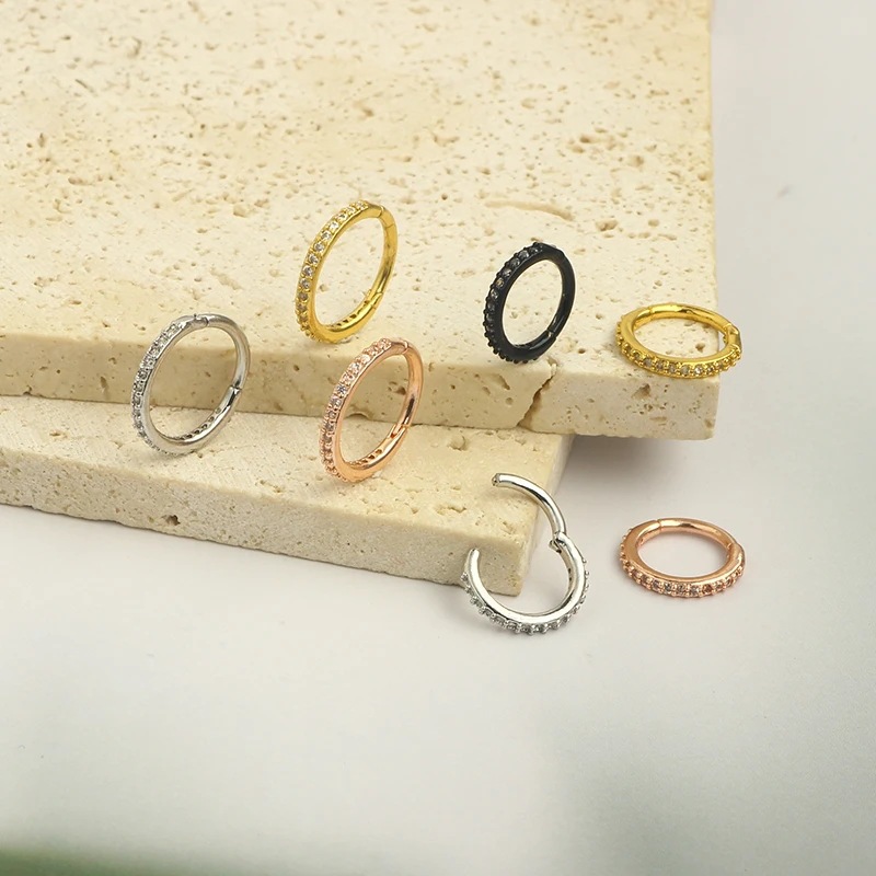 16G 투명 CZ 코링 후프 316L 수술용 스틸 심리 - Body Jewelry And Earrings 리뷰 및 가격
