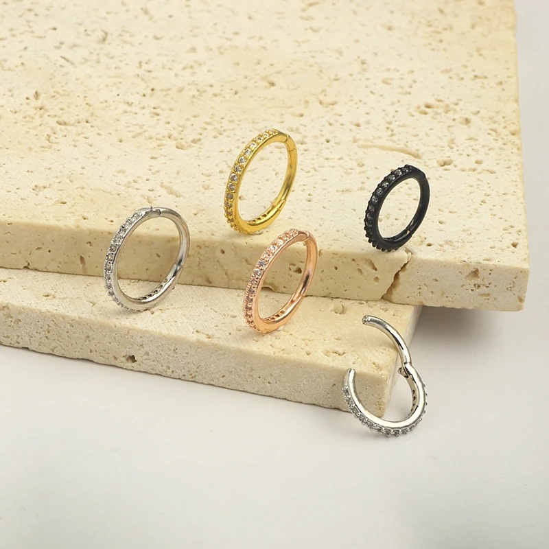 16G 투명 CZ 코링 후프 316L 수술용 스틸 심리 - Body Jewelry And Earrings 리뷰 및 가격