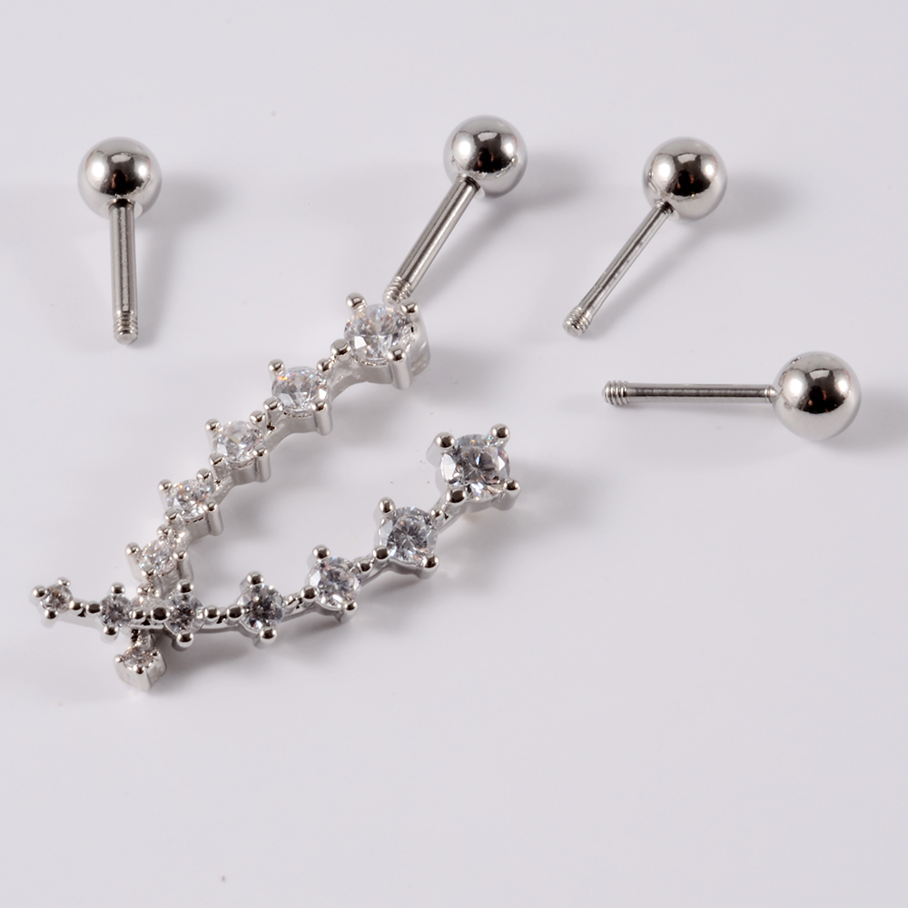 1PC 스테인레스 스틸 Cz 귀 Tragus 연골 귀걸 - Body Jewelry Barbell 리뷰 및 가격