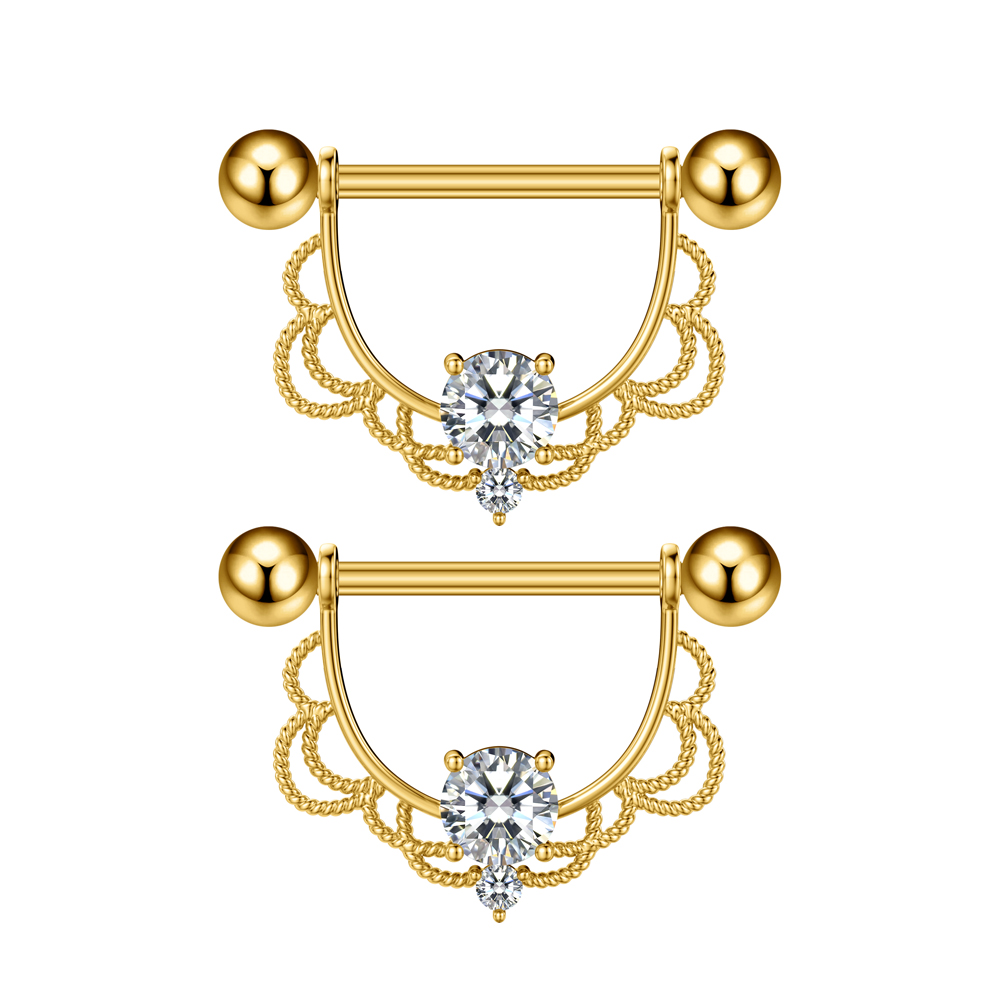 2개 세트 양쪽 나사형 하트 니플 피어싱 5개 크리스탈 - Body Jewelry Barbell 리뷰 및 가격