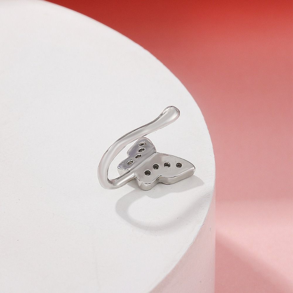 라인스톤 나비 코링 지르콘 구리 클립온 코 후프 링 바 - Body Jewelry And Earrings 리뷰 및 가격