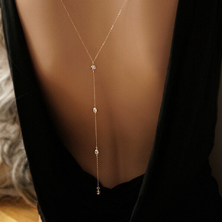새로운 라인스톤 섹시 여성 백 체인 목걸이 비키니 비치 - Body Jewellery 리뷰 및 가격