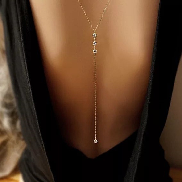 새로운 라인스톤 섹시 여성 백 체인 목걸이 비키니 비치 - Body Jewellery 리뷰 및 가격
