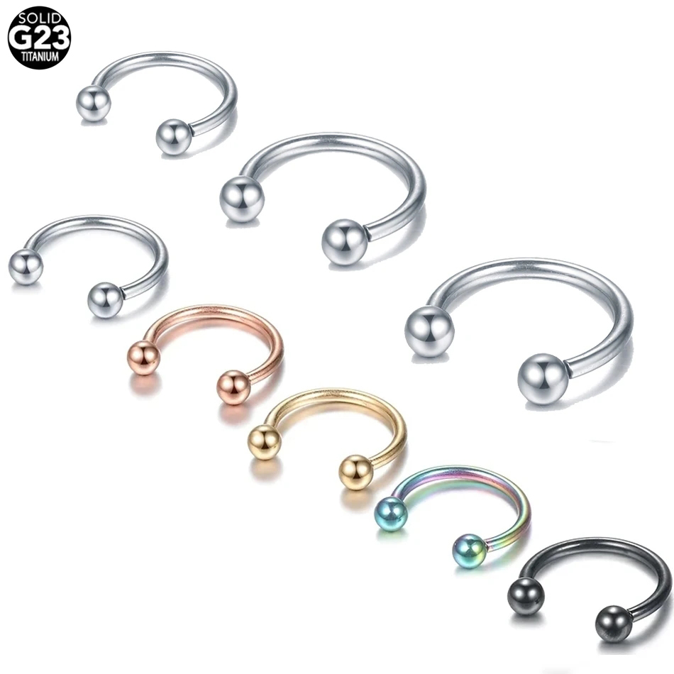 1PC G23 티타늄 코 링 원형 바벨 피어싱 립 말굽 - Body Jewelry Barbell 리뷰 및 가격