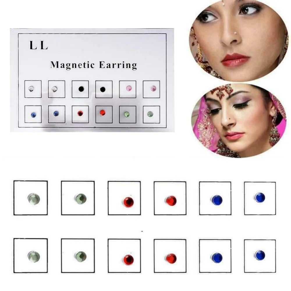 12PCS/카드 가짜 사기꾼 비 피어싱 자석 귀 Tra - Body Jewelry And Earrings 리뷰 및 가격
