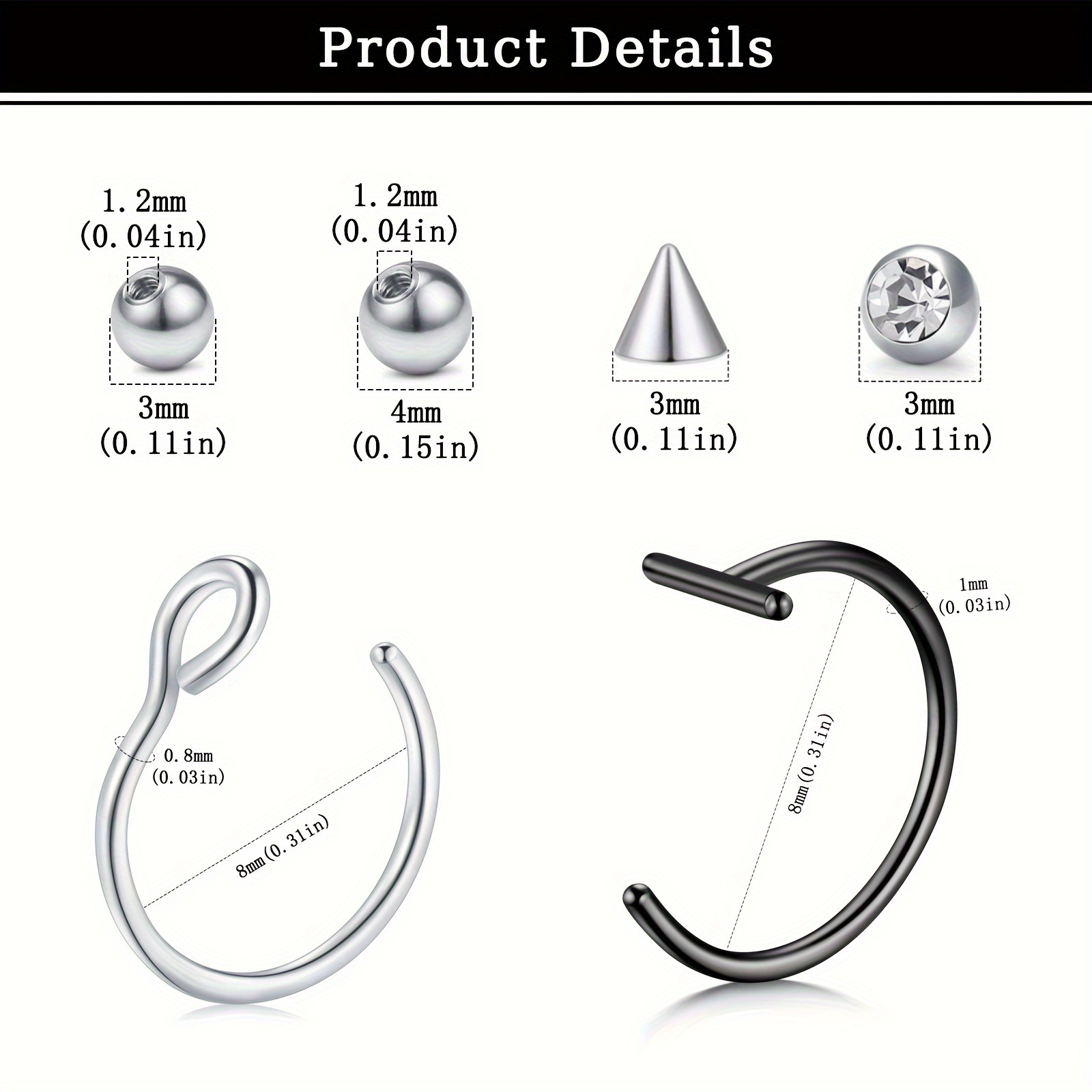 가짜 피어싱, 가짜 립 링, 가짜 코 링, 가짜 뱀 물 - Body Jewelry And Earrings 리뷰 및 가격