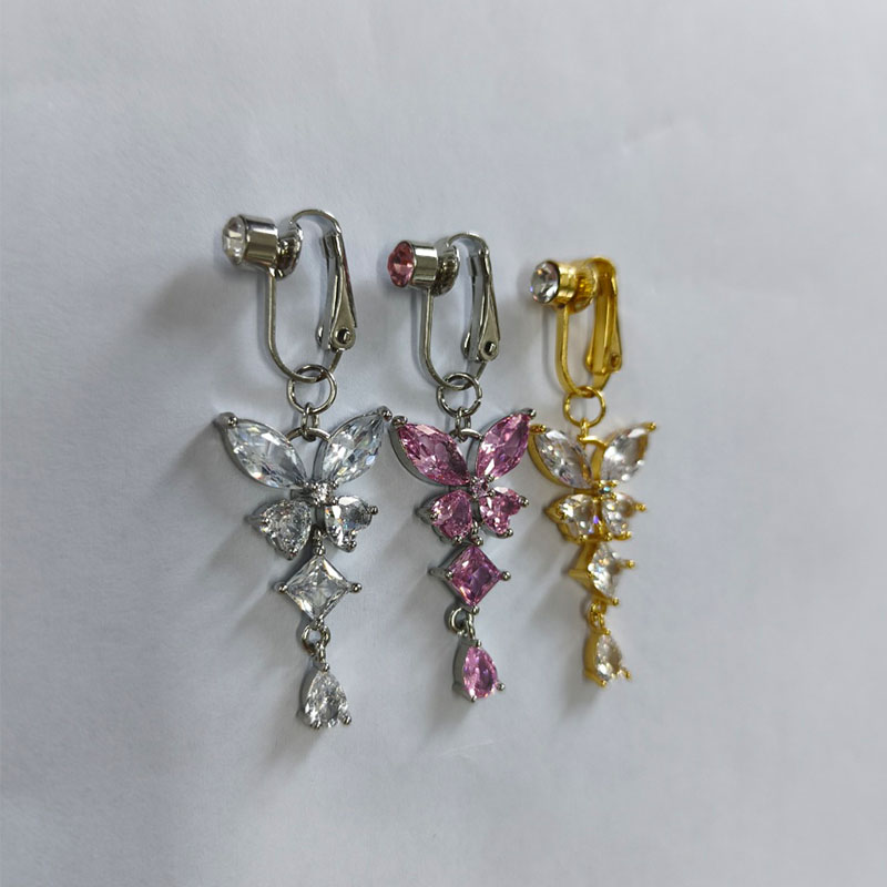 1Pc 나비 디자인 CZ 가짜 배꼽 링 다기능 비 피어 - Body Jewelry And Piercing 리뷰 및 가격
