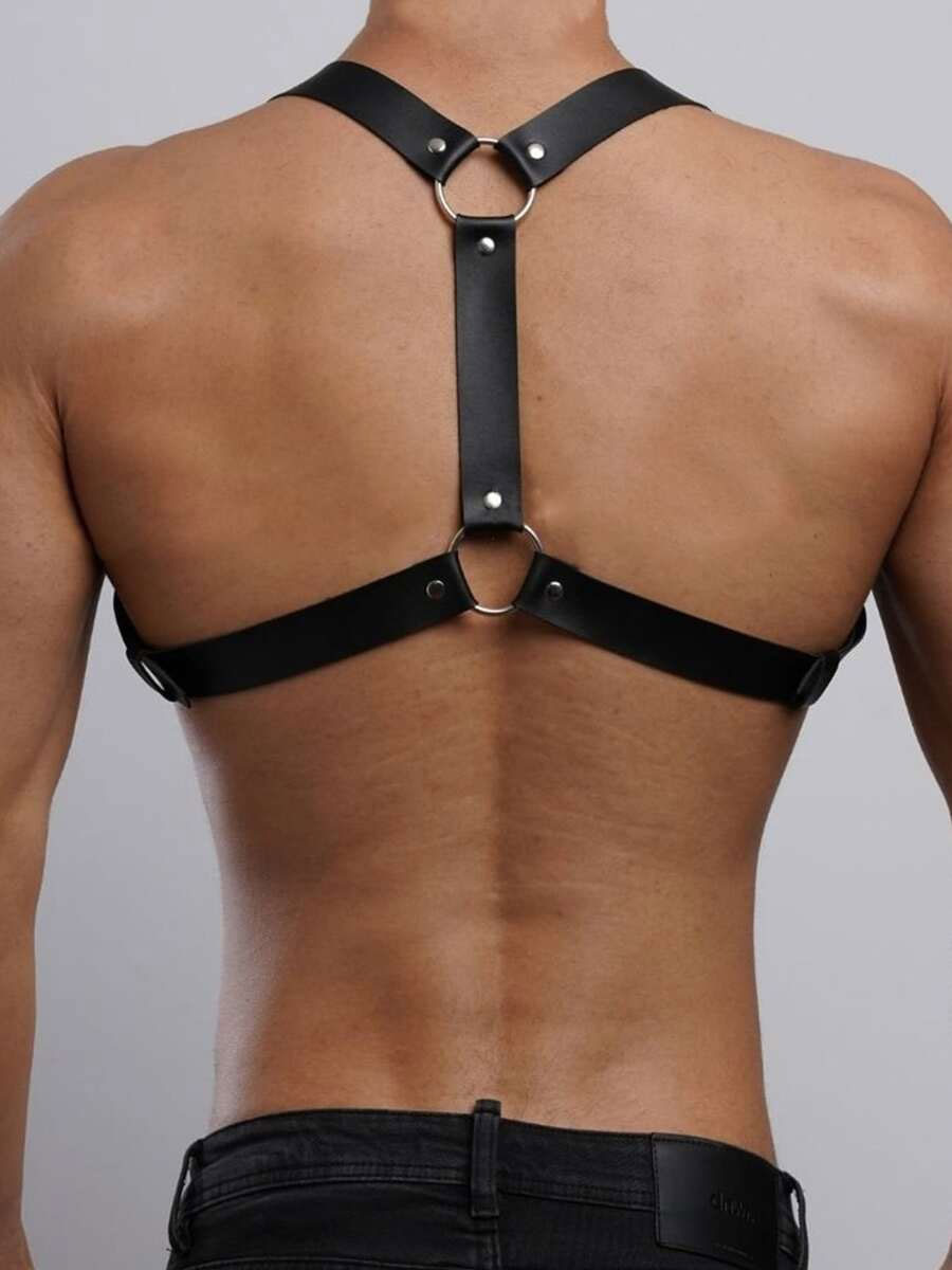 남성용 PU 가죽 체스트 하네스 고딕 바디 체인 벨트  - Body Jewelry Goth 리뷰 및 가격