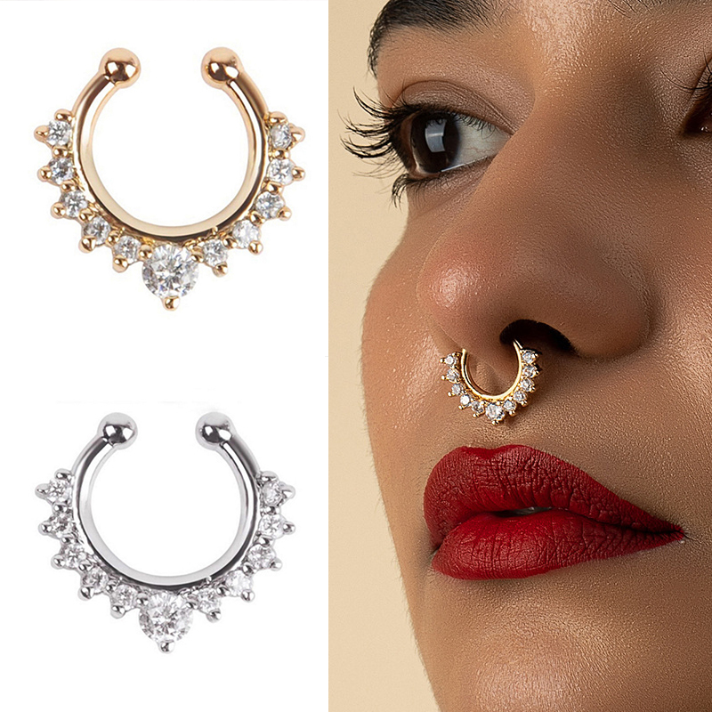 여성용 U자형 코 클립, 가짜 코 반지 및 스터드, 비 - Body Jewelry And Earrings 리뷰 및 가격