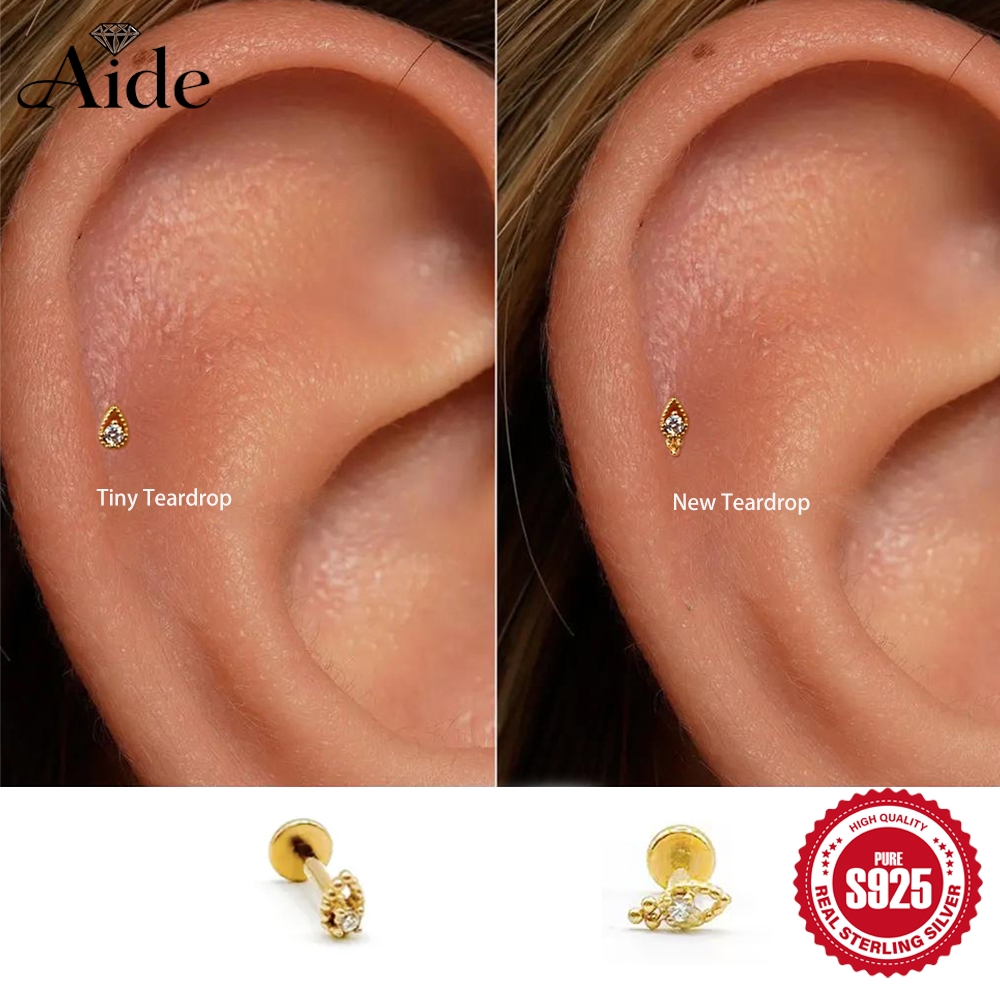 AIDE1 PC 925 스털링 실버 작은 눈물방울 모양 - Tragus Flat Back 리뷰 및 가격
