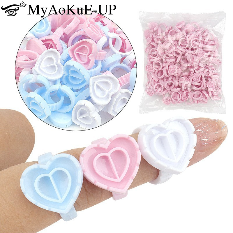 100Pcs 일회용 접착제 링 홀더 속눈썹 연장 용품  - Body Jewelry Tattoo 리뷰 및 가격