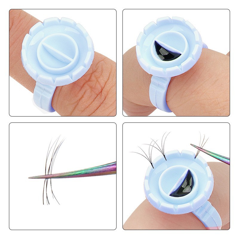 100Pcs 일회용 접착제 링 홀더 속눈썹 연장 용품  - Body Jewelry Tattoo 리뷰 및 가격