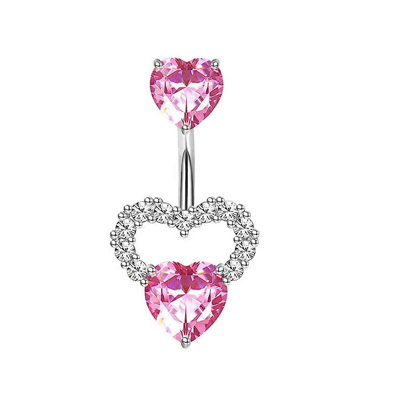 1개 핑크 크라운 배꼽 링 쥬얼리 스테인리스 스틸 하트 - Body Jewelry Barbell 리뷰 및 가격