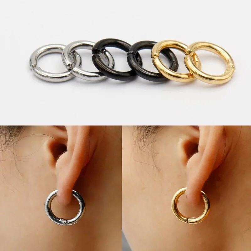 남성 여성을위한 2/6Pcs 가짜 Huggie 후프 귀 - Body Jewelry And Earrings 리뷰 및 가격