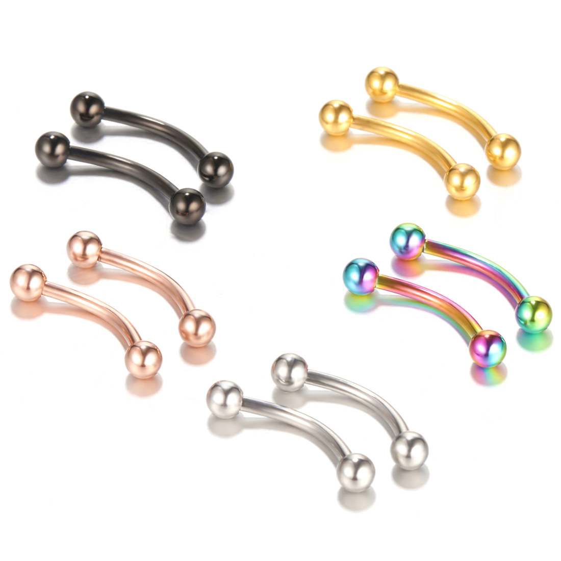 강철 눈썹 바나나 피어싱 링, 곡선 바벨 립 링, 스너 - Body Jewelry Barbell 리뷰 및 가격