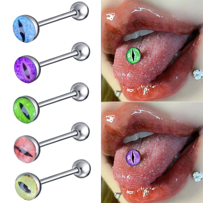 14G 야광 드래곤 아이 볼 텅 링, 남녀 공용 스테인 - Body Jewelry Barbell 리뷰 및 가격