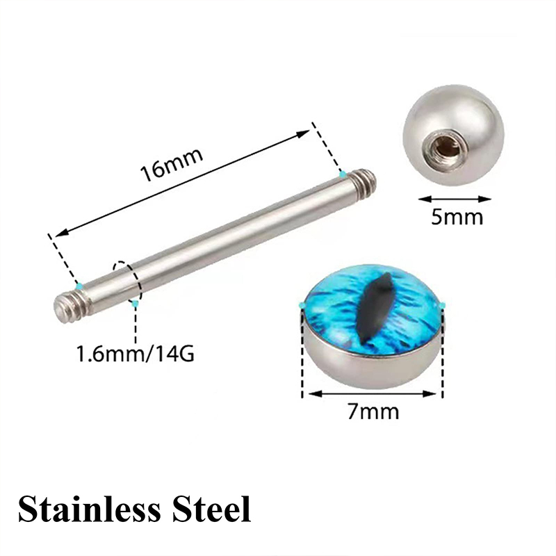14G 야광 드래곤 아이 볼 텅 링, 남녀 공용 스테인 - Body Jewelry Barbell 리뷰 및 가격