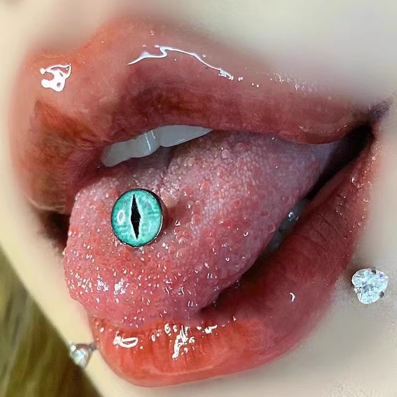 14G 야광 드래곤 아이 볼 텅 링, 남녀 공용 스테인 - Body Jewelry Barbell 리뷰 및 가격