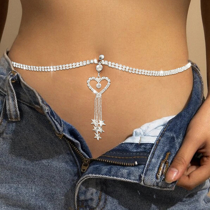 GLAMing Boho 하트 매달려 라인 석 피어싱 배 - Body Jewelry And Piercing 리뷰 및 가격