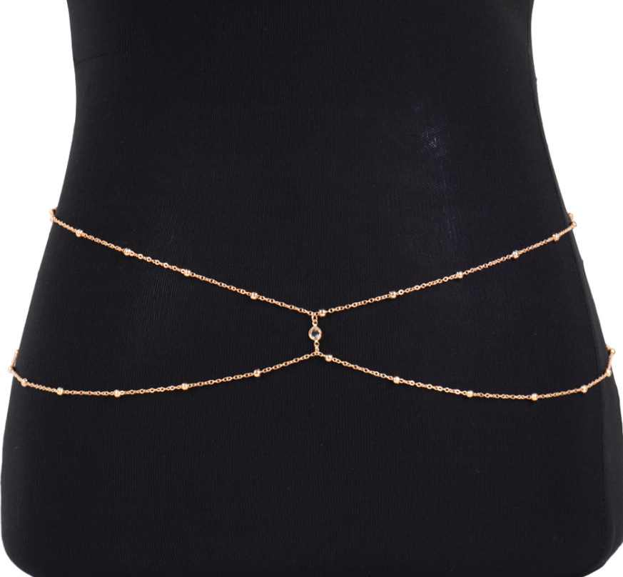 여성용 클리어 라인석 비즈 밸리 체인, 골드 실버 컬러 - Body Jewellery 리뷰 및 가격