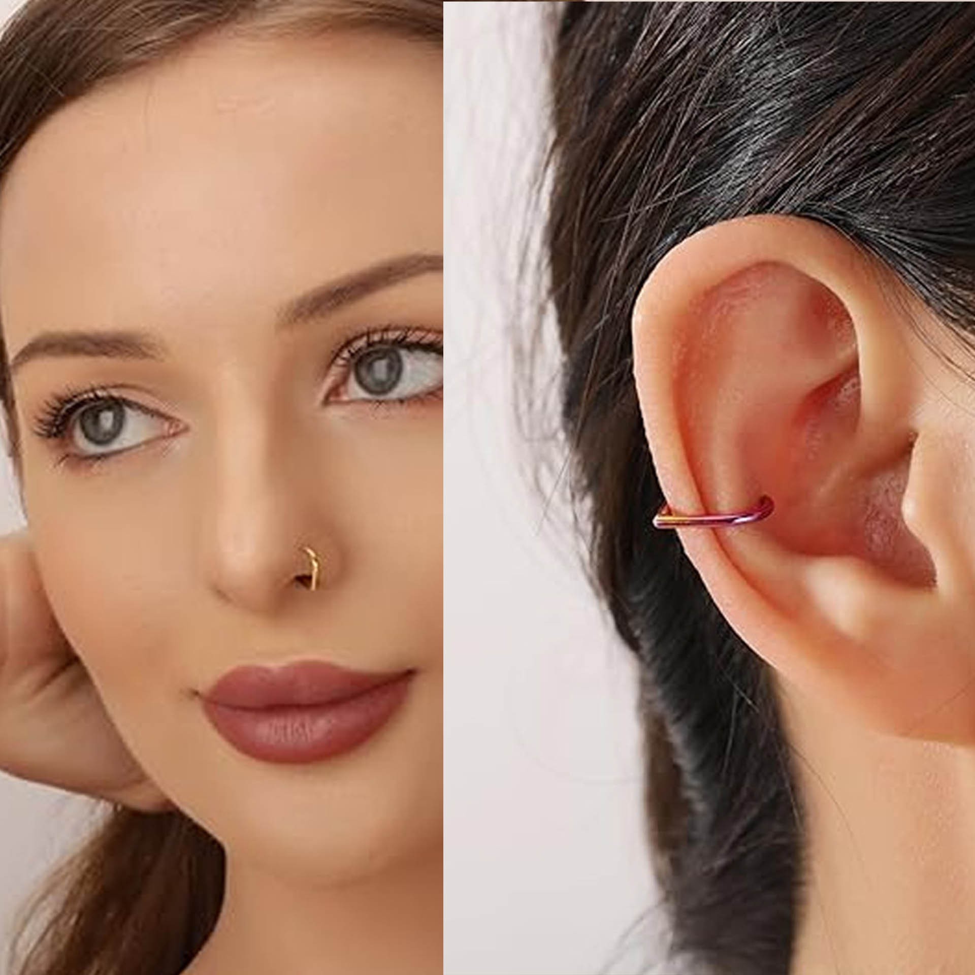 5개 스테인리스 스틸 가짜 코링 커프 세트 조절 가능한 - Body Jewelry And Earrings 리뷰 및 가격