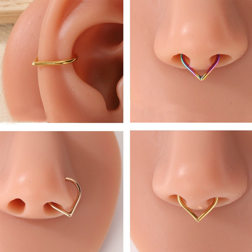 5개 스테인리스 스틸 가짜 코링 커프 세트 조절 가능한 - Body Jewelry And Earrings 리뷰 및 가격
