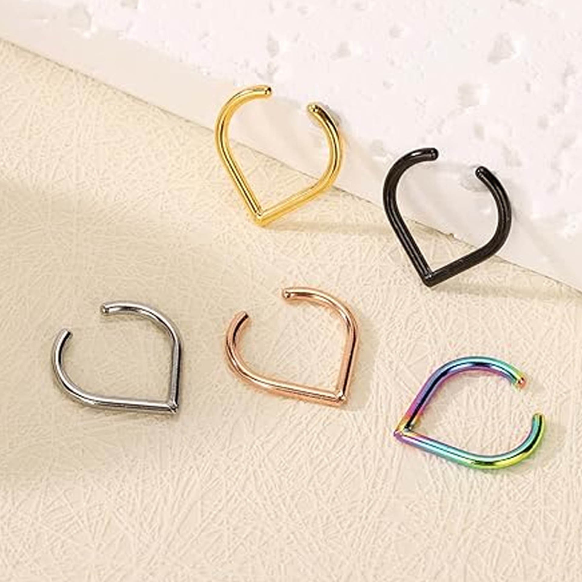 5개 스테인리스 스틸 가짜 코링 커프 세트 조절 가능한 - Body Jewelry And Earrings 리뷰 및 가격